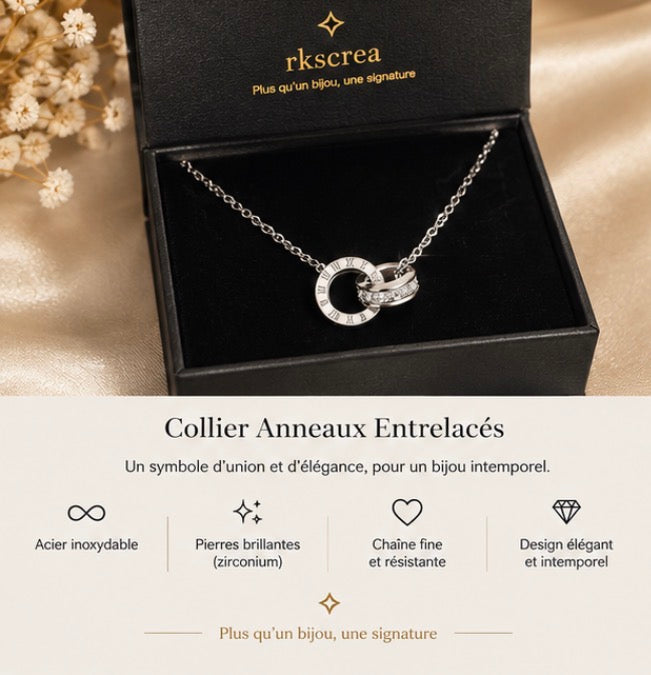 Collier anneaux entrelacées