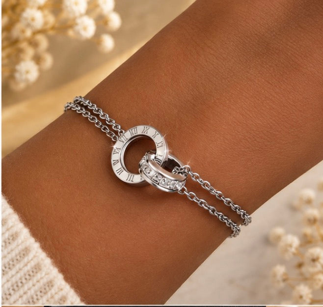 Bracelet anneaux entrelacées